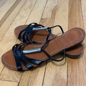 Black leather Rampage Sandals